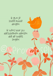 kaart geluksvogel