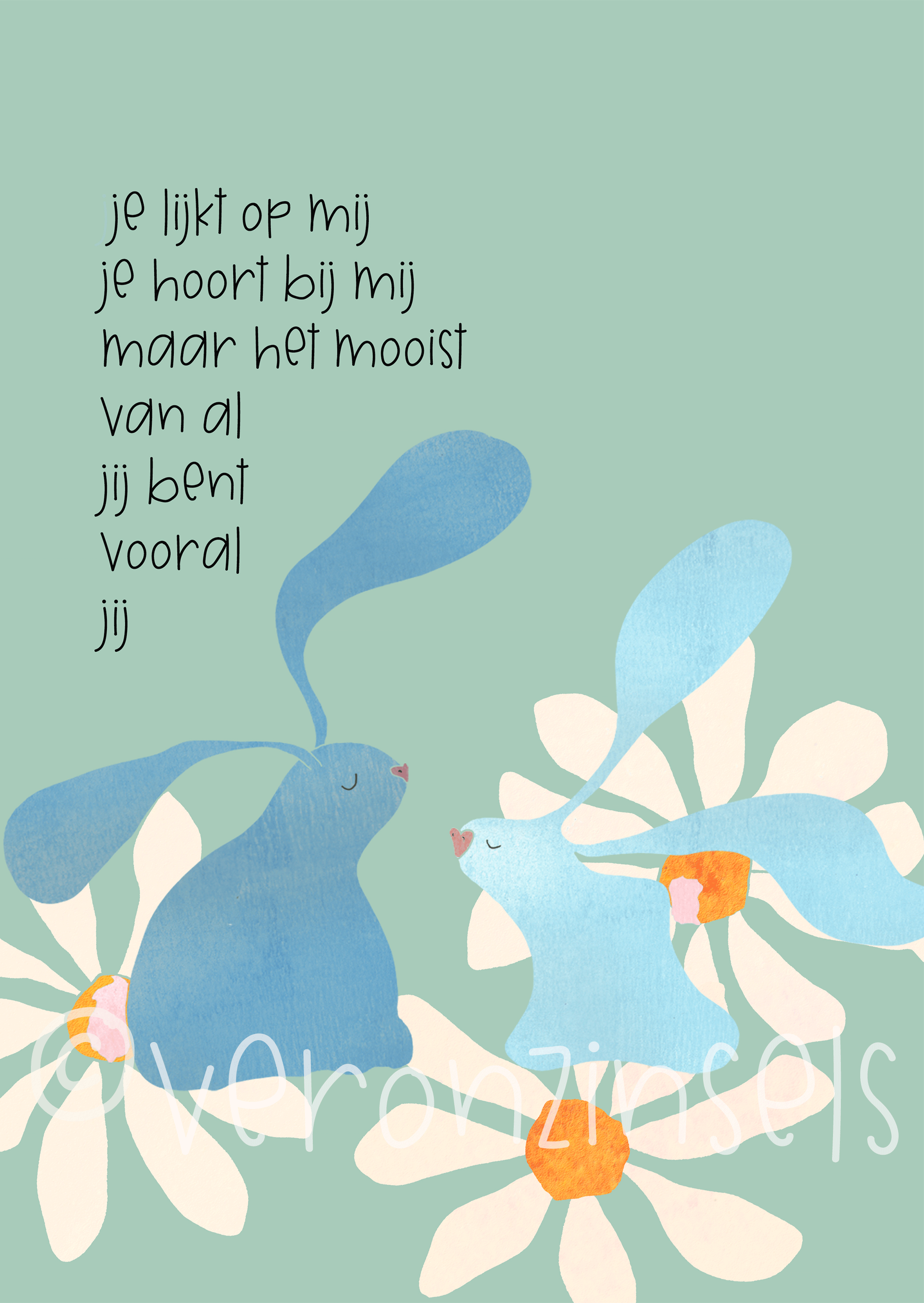 kaart konijn van mij