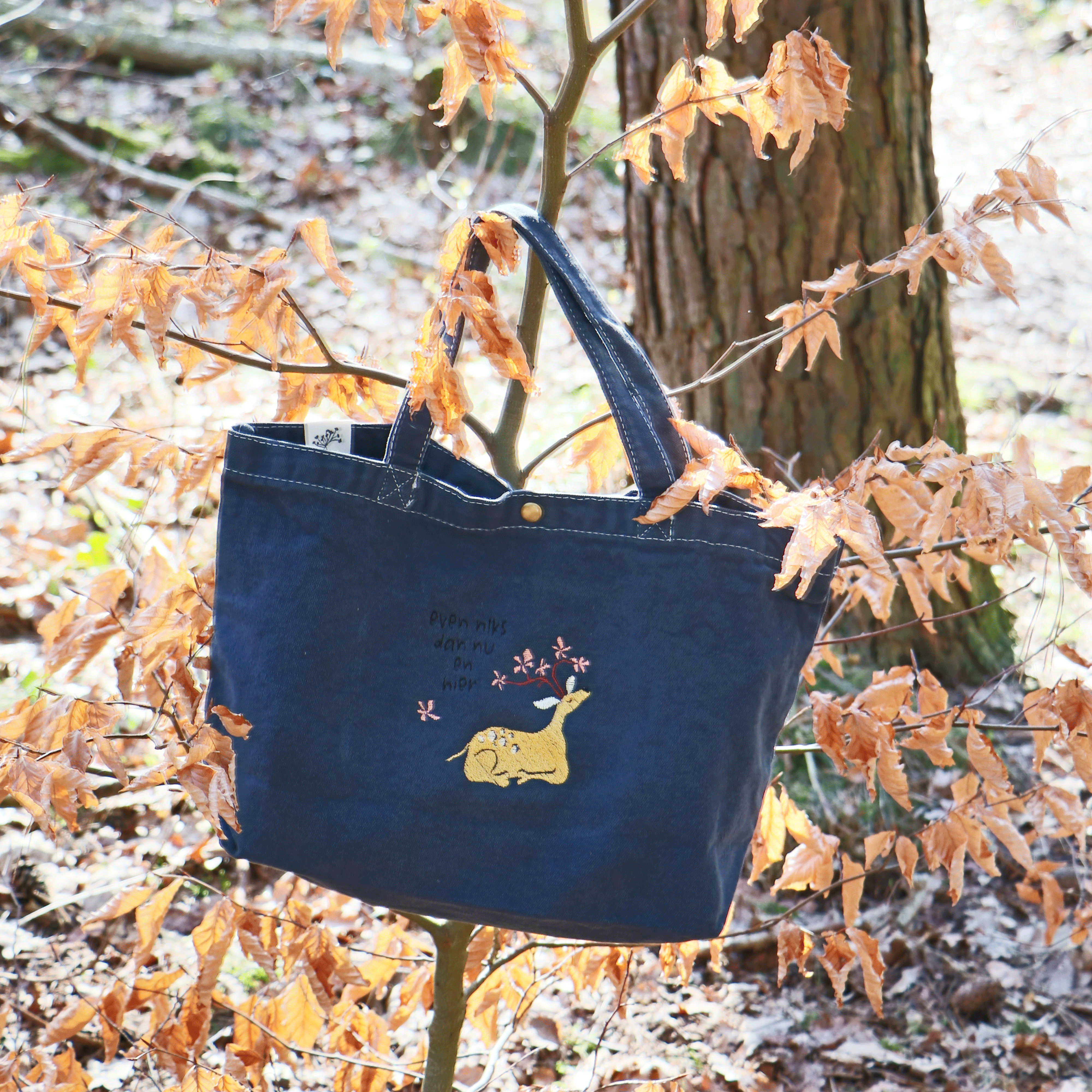 canvas tasje even niks blauw