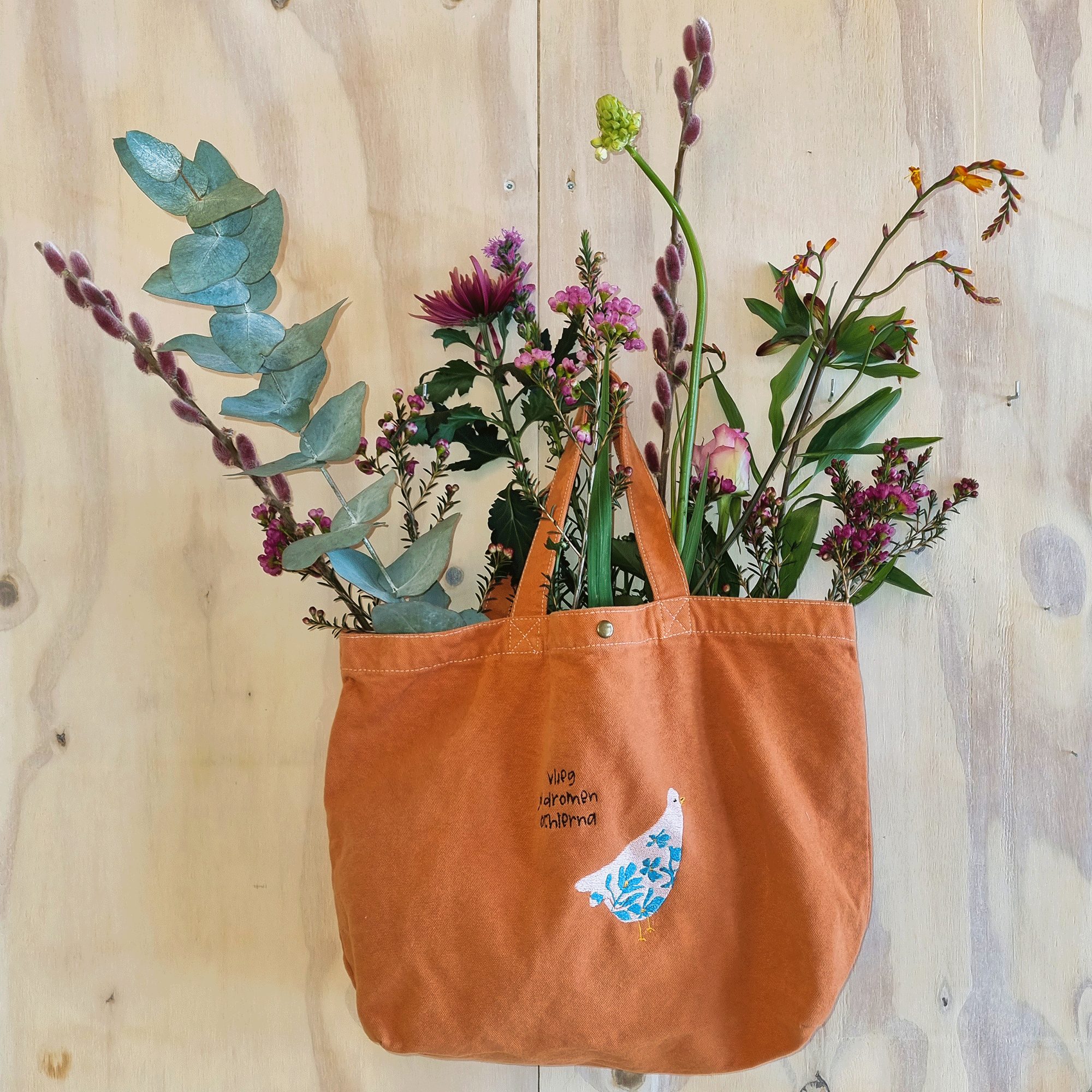 canvas tas vlieg donkerblauw