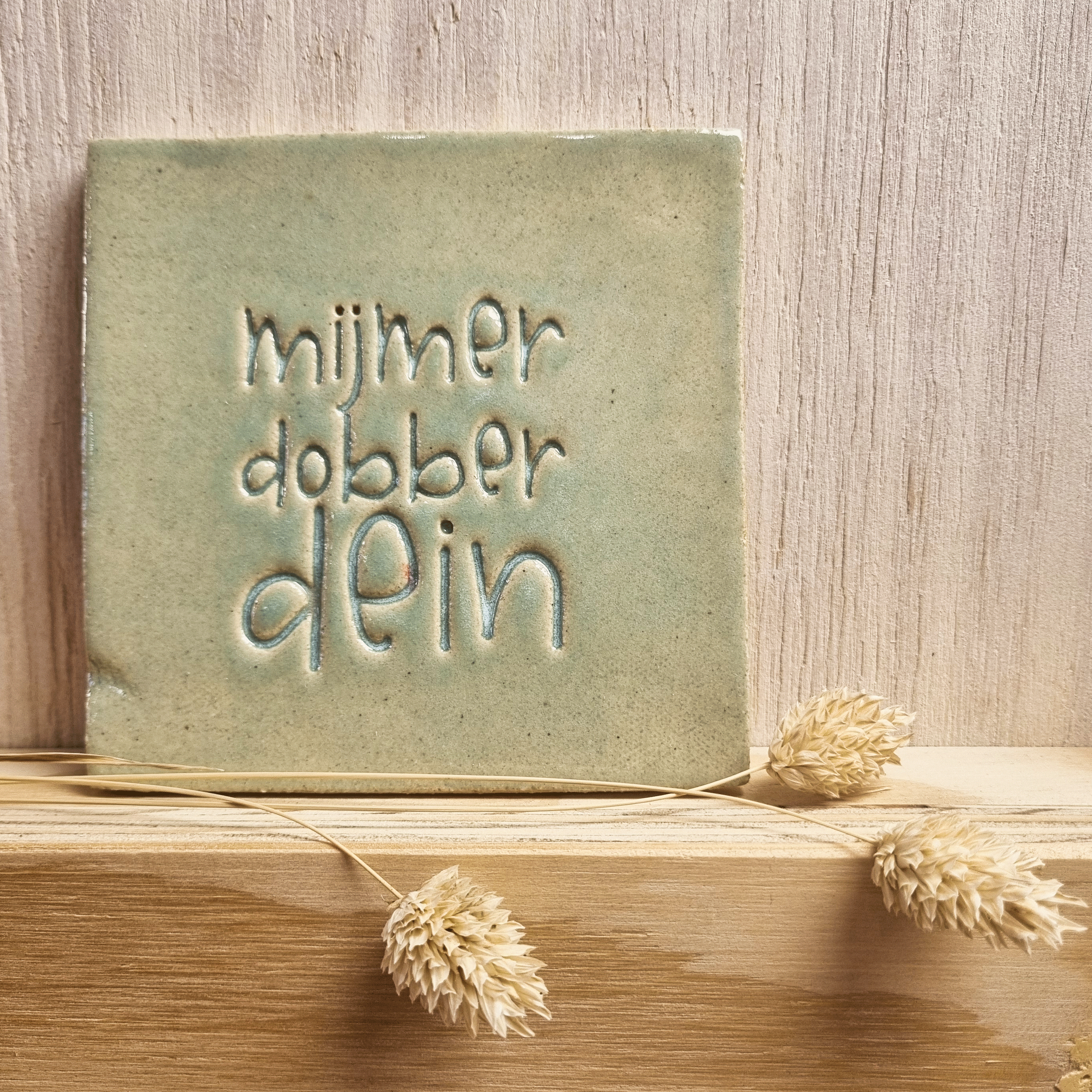 mooiewoordentegel mijmerdobberdeiner aquagroen